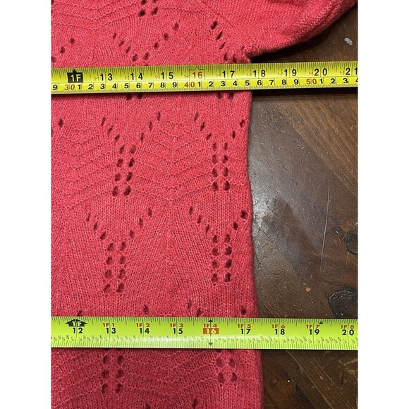 Gap Sweater Womens Small Pointelle Scallop Trim Pink Coquette Heritage - Picture 8 of 12